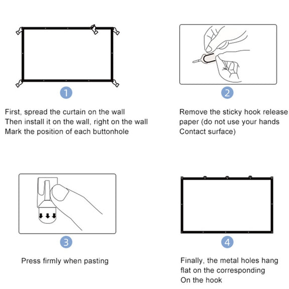 Folding Milk Silk Polyester Projector Film Curtain, Size:150 inch (16:9) Projection Area: 332 x 187cm