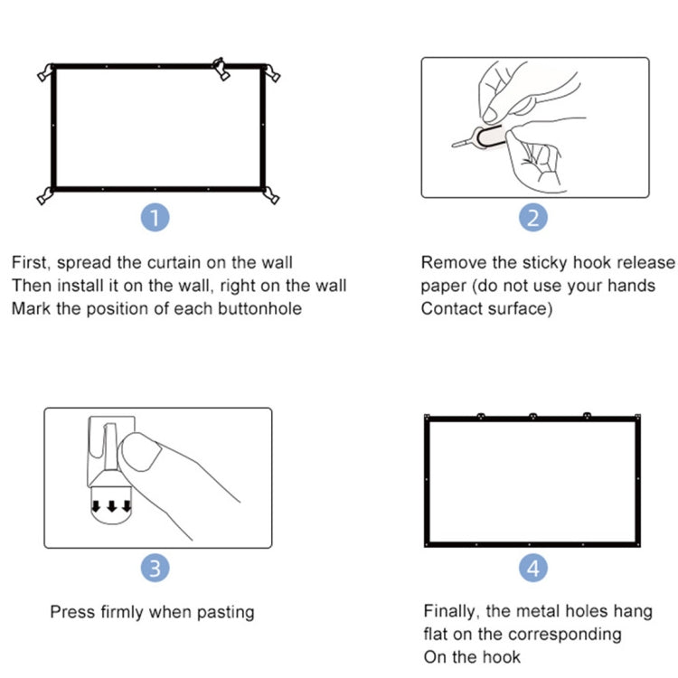 Folding Milk Silk Polyester Projector Film Curtain, Size:150 inch (16:9) Projection Area: 332 x 187cm