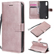 For Samsung Galaxy A01 Solid Color Horizontal Flip Protective Leather Case with Holder & Card Slots & Wallet & Photo Frame & Lanyard(Rose Gold) - Galaxy Phone Cases by PMC TechLife | Online Shopping South Africa | PMC TechLife