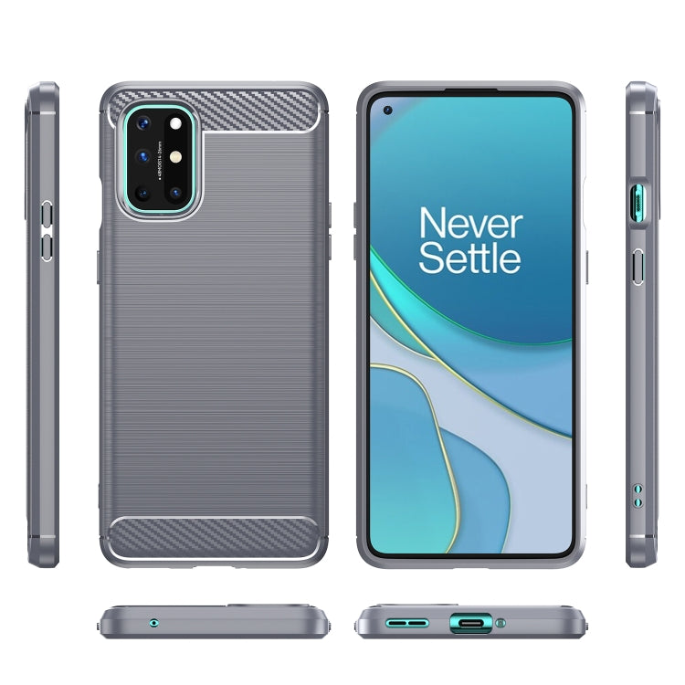 For OnePlus 8T Brushed Texture Carbon Fiber TPU Case (Grey) - OnePlus Cases by PMC TechLife | Online Shopping South Africa | PMC TechLife | Buy Now Pay Later Mobicred