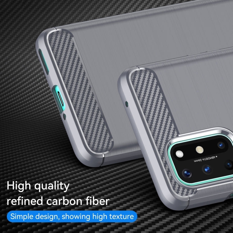For OnePlus 8T Brushed Texture Carbon Fiber TPU Case (Grey) - OnePlus Cases by PMC TechLife | Online Shopping South Africa | PMC TechLife | Buy Now Pay Later Mobicred