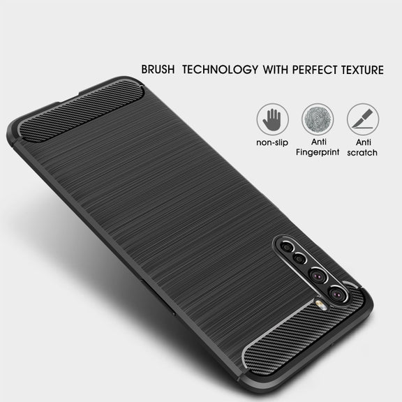 For OnePlus Nord Brushed Texture Carbon Fiber TPU Case(Navy Blue)