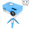 J15 1920 x 1080P HD Household Mini LED Projector with Tripod Mount Support AV / HDMI x 1 / USB x1 / TF x 1, Plug Type:EU Plug(Blue White) - Mini Projector by PMC TechLife | Online Shopping South Africa | PMC TechLife | Buy Now Pay Later Mobicred