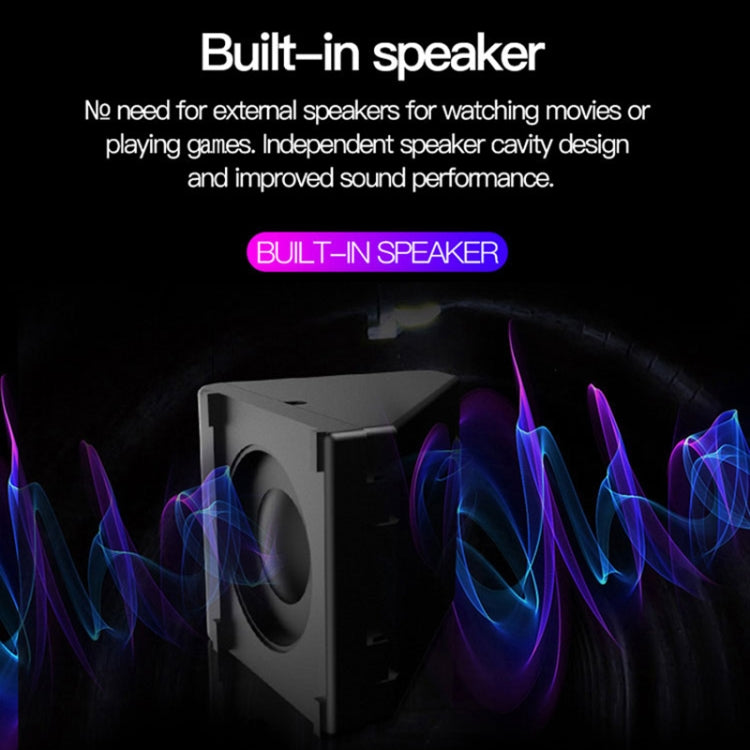 J15 1920 x 1080P HD Household Mini LED Projector with Tripod Mount Support AV / HDMI x 1 / USB x1 / TF x 1, Plug Type:EU Plug(Blue White)