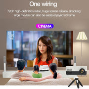 J15 1920 x 1080P HD Household Mini LED Projector with Tripod Mount Support AV / HDMI x 1 / USB x1 / TF x 1, Plug Type:US Plug(Black White)
