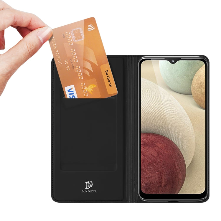 For Samsung Galaxy A12 DUX DUCIS Skin Pro Series Horizontal Flip PU + TPU Leather Case, with Holder & Card Slots(Black)