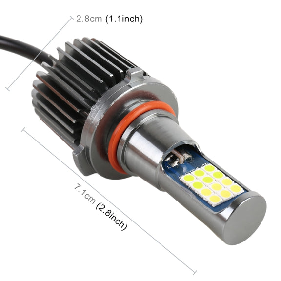 9005 2 PCS DC12-24V / 10.5W Car Double Colors Fog Lights with 24LEDs SMD-3030 & Constant Current, Box Packaging(White Light + Lime Light)