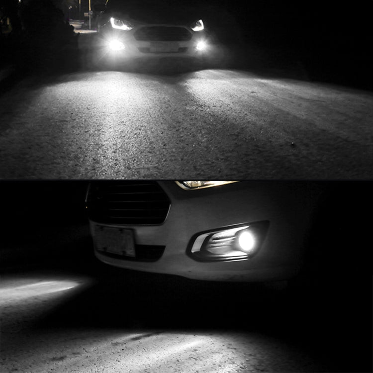 9006 2 PCS DC12-24V / 10.5W Car Double Colors Fog Lights with 24LEDs SMD-3030 & Constant Current, Box Packaging(White Light + Lime Light)