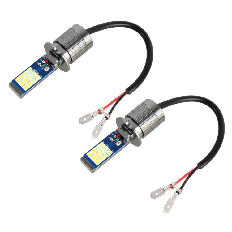 H3 2 PCS DC12-24V / 10.5W Car Double Colors Fog Lights with 24LEDs SMD-3030 & Constant Current, Box Packaging(White Light + Ice Blue Light) - Fog / Driving Lights by PMC TechLife | Online Shopping South Africa | PMC TechLife | Buy Now Pay Later Mobicred