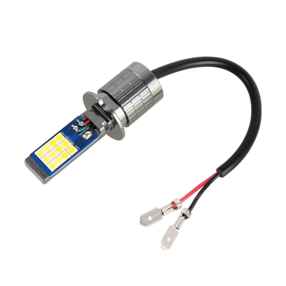 H3 2 PCS DC12-24V / 10.5W Car Double Colors Fog Lights with 24LEDs SMD-3030 & Constant Current, Box Packaging(White Light + Gold Light)