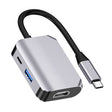 HW-6003 3 In 1 Type-C / USB-C to HDMI + PD + USB 3.0 Docking Station Adapter Converter(Grey) - USB HUB by PMC Jewellery | Online Shopping South Africa | PMC Jewellery | Buy Now Pay Later Mobicred