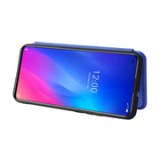 For DOOGEE N30 Carbon Fiber Texture Horizontal Flip TPU + PC + PU Leather Case with Card Slot(Blue)