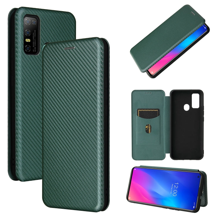 For DOOGEE N30 Carbon Fiber Texture Horizontal Flip TPU + PC + PU Leather Case with Card Slot(Green) - More Brand by PMC TechLife | Online Shopping South Africa | PMC TechLife | Buy Now Pay Later Mobicred