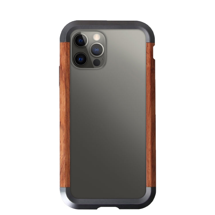 For iPhone 12 / 12 Pro R-JUST Metal + Wood Frame Protective Case - iPhone 12 / 12 Pro Cases by R-JUST | Online Shopping South Africa | PMC TechLife | Buy Now Pay Later Mobicred