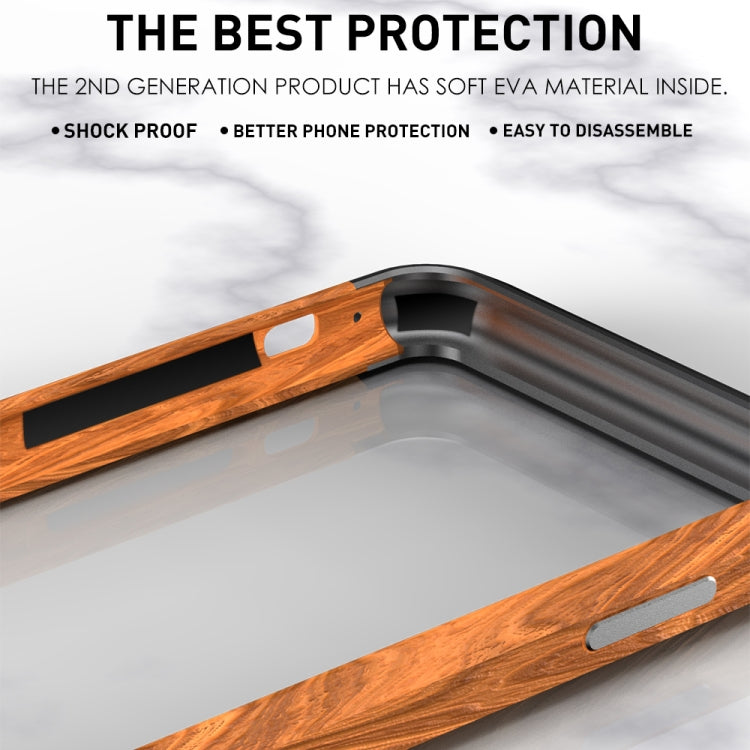 For iPhone 12 / 12 Pro R-JUST Metal + Wood Frame Protective Case - iPhone 12 / 12 Pro Cases by R-JUST | Online Shopping South Africa | PMC TechLife | Buy Now Pay Later Mobicred