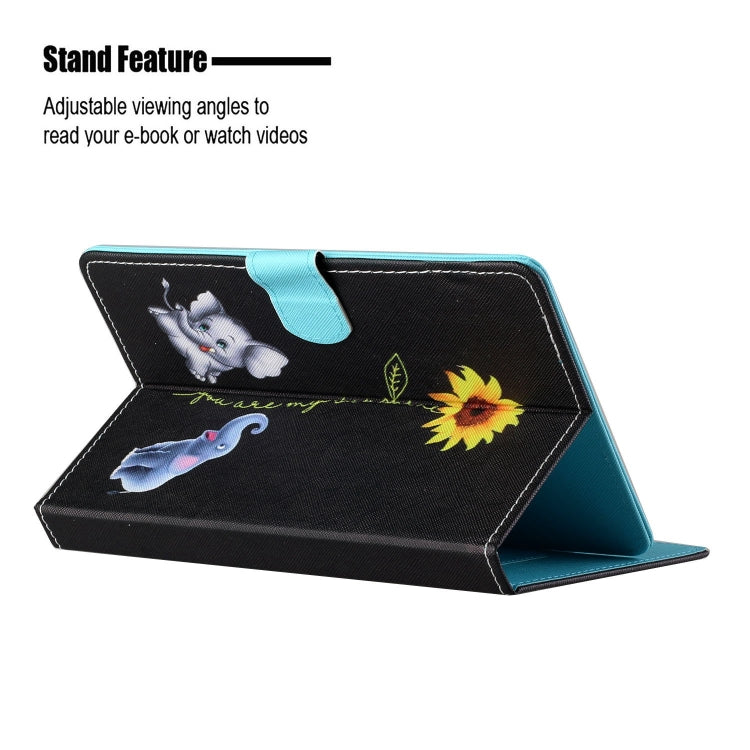 For 10 inch Tablet PC Universal Colored Drawing Horizontal Flip Leather Case with Holder & Card Slots(Elephant) - 10 - 11 inch by PMC TechLife | Online Shopping South Africa | PMC TechLife | Buy Now Pay Later Mobicred