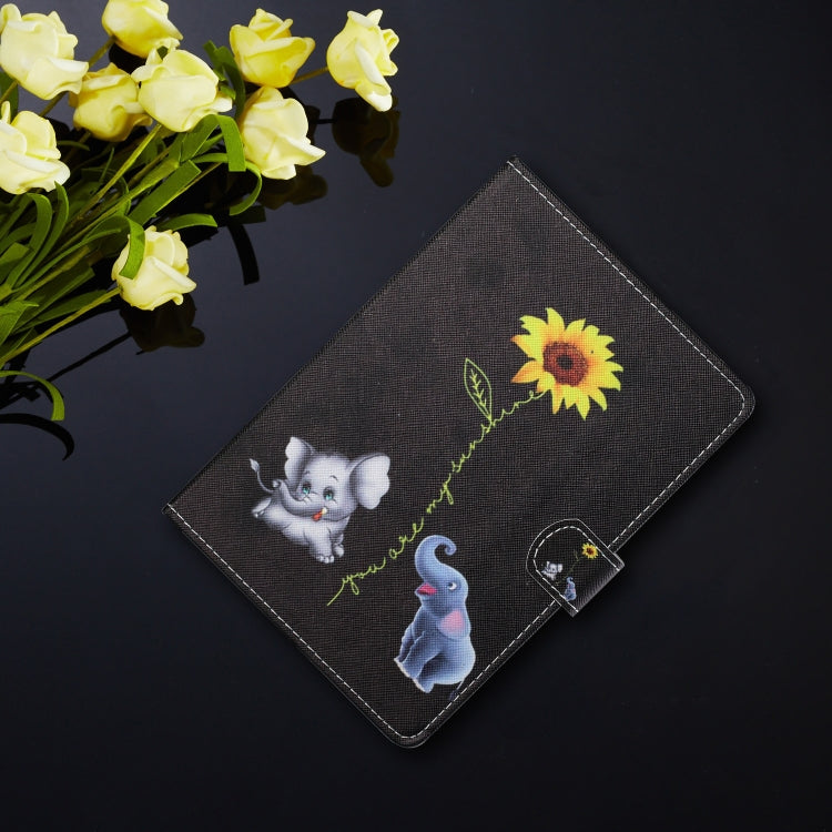 For 10 inch Tablet PC Universal Colored Drawing Horizontal Flip Leather Case with Holder & Card Slots(Elephant) - 10 - 11 inch by PMC TechLife | Online Shopping South Africa | PMC TechLife | Buy Now Pay Later Mobicred