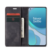 For OnePlus 8T CaseMe-013 Multifunctional Retro Frosted Horizontal Flip Leather Case with Card Slot & Holder & Wallet(Black)