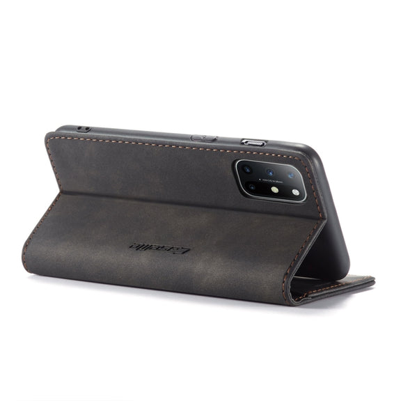 For OnePlus 8T CaseMe-013 Multifunctional Retro Frosted Horizontal Flip Leather Case with Card Slot & Holder & Wallet(Black)