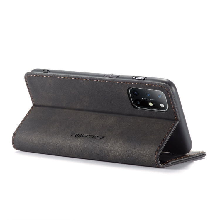 For OnePlus 8T CaseMe-013 Multifunctional Retro Frosted Horizontal Flip Leather Case with Card Slot & Holder & Wallet(Black)