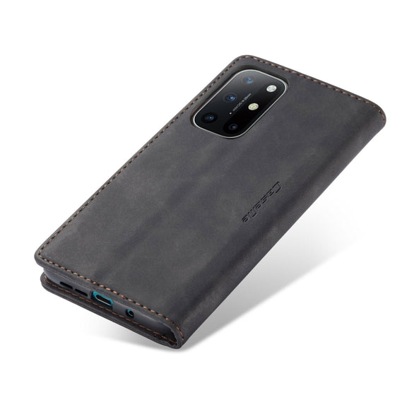 For OnePlus 8T CaseMe-013 Multifunctional Retro Frosted Horizontal Flip Leather Case with Card Slot & Holder & Wallet(Black)