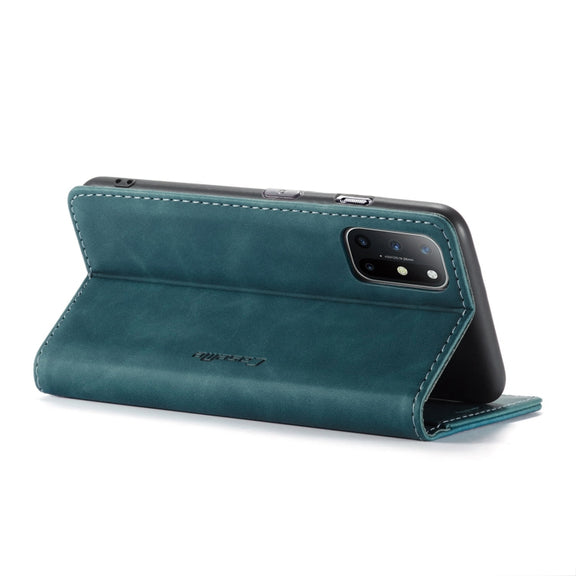 For OnePlus 8T CaseMe-013 Multifunctional Retro Frosted Horizontal Flip Leather Case with Card Slot & Holder & Wallet(Blue)