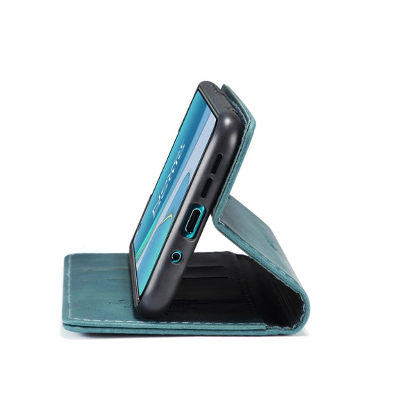 For OnePlus 8T CaseMe-013 Multifunctional Retro Frosted Horizontal Flip Leather Case with Card Slot & Holder & Wallet(Blue)