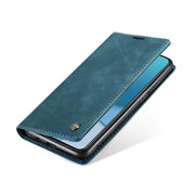 For OnePlus 8T CaseMe-013 Multifunctional Retro Frosted Horizontal Flip Leather Case with Card Slot & Holder & Wallet(Blue)
