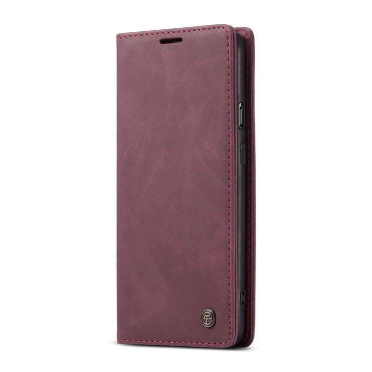 For OnePlus 8T CaseMe-013 Multifunctional Retro Frosted Horizontal Flip Leather Case with Card Slot & Holder & Wallet(Wine Red)