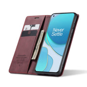 For OnePlus 8T CaseMe-013 Multifunctional Retro Frosted Horizontal Flip Leather Case with Card Slot & Holder & Wallet(Wine Red)