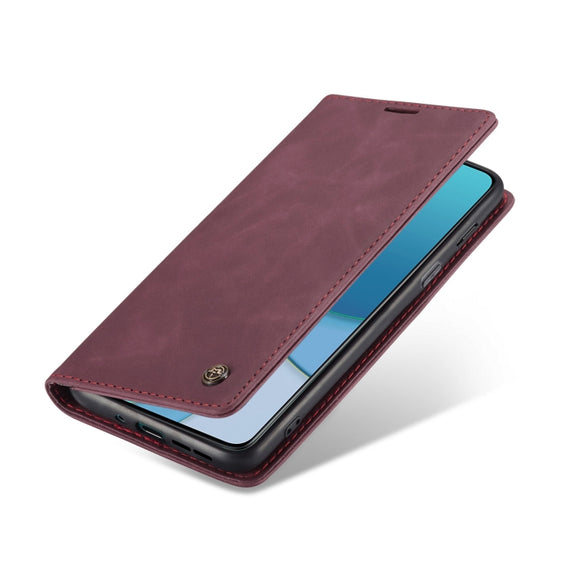 For OnePlus 8T CaseMe-013 Multifunctional Retro Frosted Horizontal Flip Leather Case with Card Slot & Holder & Wallet(Wine Red)