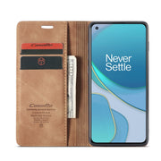 For OnePlus 8T CaseMe-013 Multifunctional Retro Frosted Horizontal Flip Leather Case with Card Slot & Holder & Wallet(Brown)