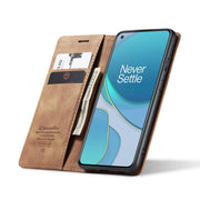 For OnePlus 8T CaseMe-013 Multifunctional Retro Frosted Horizontal Flip Leather Case with Card Slot & Holder & Wallet(Brown)