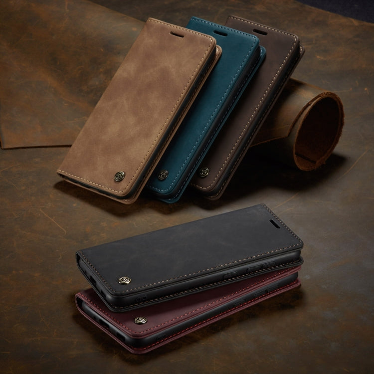 For OnePlus 8T CaseMe-013 Multifunctional Retro Frosted Horizontal Flip Leather Case with Card Slot & Holder & Wallet(Wine Red)
