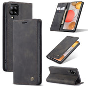 For Samsung Galaxy A42 5G CaseMe-013 Multifunctional Retro Frosted Horizontal Flip Leather Case with Card Slot & Holder & Wallet(Black)