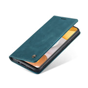 For Samsung Galaxy A42 5G CaseMe-013 Multifunctional Retro Frosted Horizontal Flip Leather Case with Card Slot & Holder & Wallet(Blue)