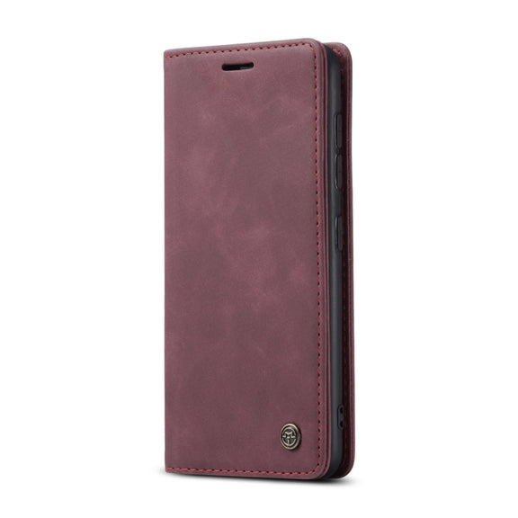 For Samsung Galaxy A42 5G CaseMe-013 Multifunctional Retro Frosted Horizontal Flip Leather Case with Card Slot & Holder & Wallet(Wine Red)