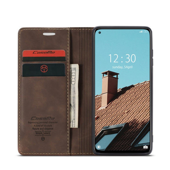 For Xiaomi Mi 10T Lite 5G CaseMe-013 Multifunctional Retro Frosted Horizontal Flip Leather Case with Card Slot & Holder & Wallet(Coffee)