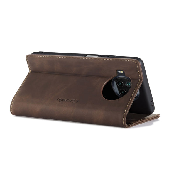 For Xiaomi Mi 10T Lite 5G CaseMe-013 Multifunctional Retro Frosted Horizontal Flip Leather Case with Card Slot & Holder & Wallet(Coffee)
