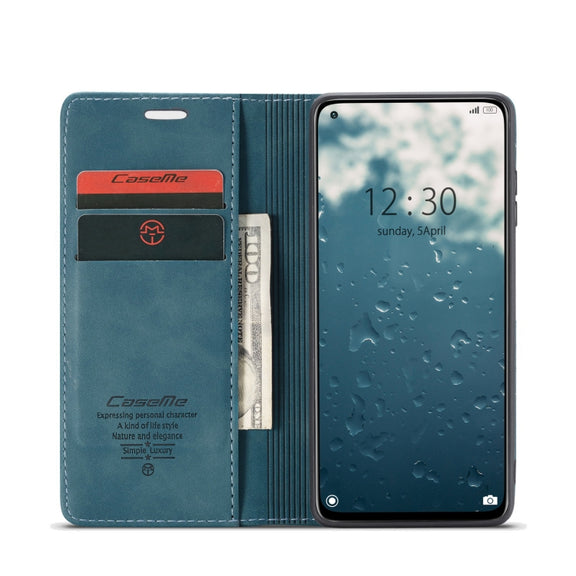 For Xiaomi Mi 10T Lite 5G CaseMe-013 Multifunctional Retro Frosted Horizontal Flip Leather Case with Card Slot & Holder & Wallet(Blue)