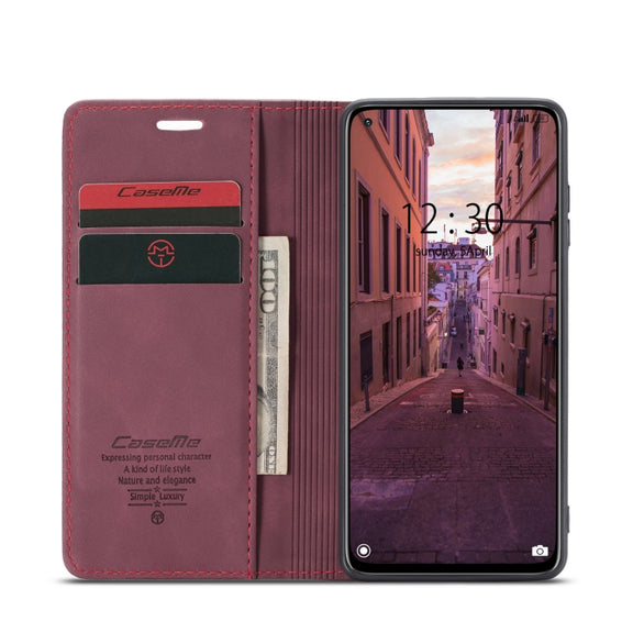 For Xiaomi Mi 10T Lite 5G CaseMe-013 Multifunctional Retro Frosted Horizontal Flip Leather Case with Card Slot & Holder & Wallet(Wine Red)