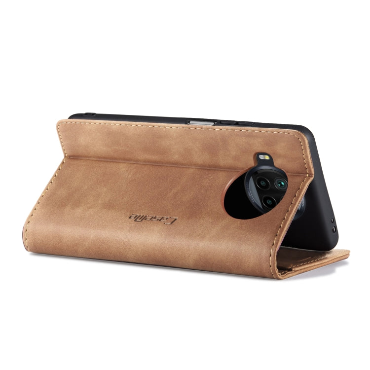 For Xiaomi Mi 10T Lite 5G CaseMe-013 Multifunctional Retro Frosted Horizontal Flip Leather Case with Card Slot & Holder & Wallet(Brown)