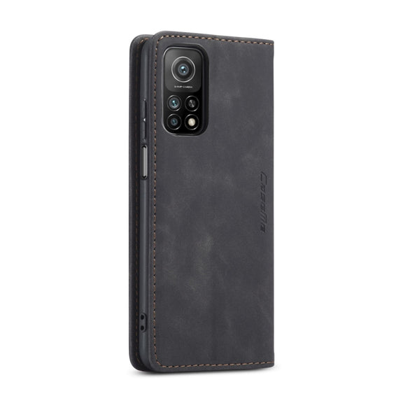 For Xiaomi Mi 10T 5G / 10T Pro 5G CaseMe-013 Multifunctional Retro Frosted Horizontal Flip Leather Case with Card Slot & Holder & Wallet(Black)