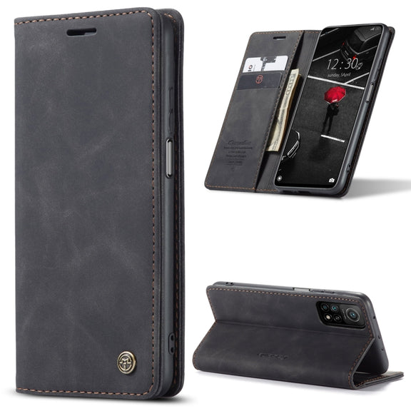 For Xiaomi Mi 10T 5G / 10T Pro 5G CaseMe-013 Multifunctional Retro Frosted Horizontal Flip Leather Case with Card Slot & Holder & Wallet(Black)