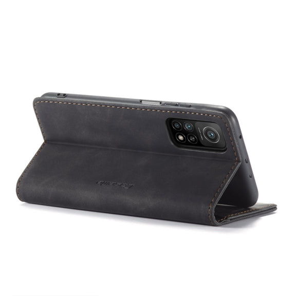 For Xiaomi Mi 10T 5G / 10T Pro 5G CaseMe-013 Multifunctional Retro Frosted Horizontal Flip Leather Case with Card Slot & Holder & Wallet(Black)