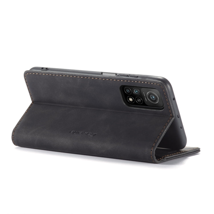 For Xiaomi Mi 10T 5G / 10T Pro 5G CaseMe-013 Multifunctional Retro Frosted Horizontal Flip Leather Case with Card Slot & Holder & Wallet(Black)