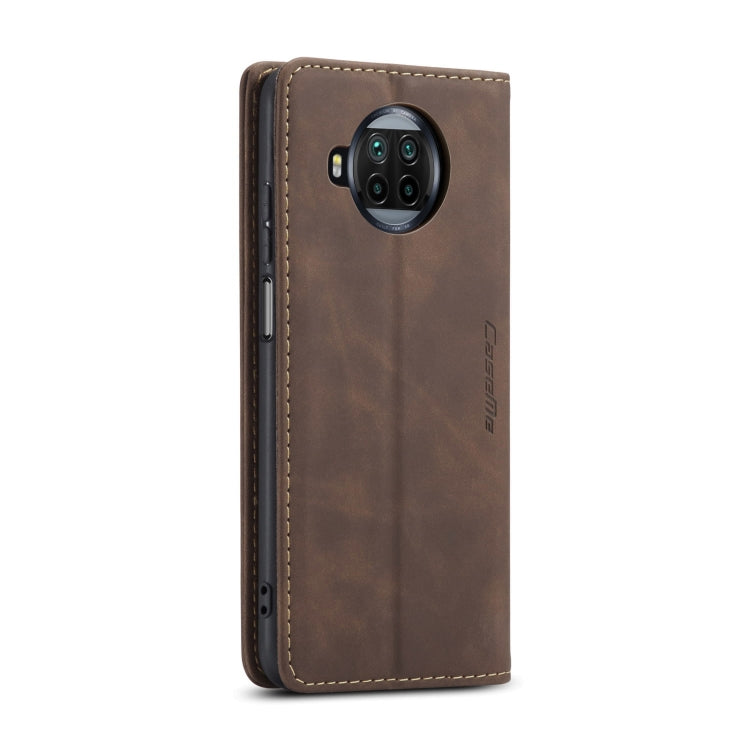 For Xiaomi Mi 10T 5G / 10T Pro 5G CaseMe-013 Multifunctional Retro Frosted Horizontal Flip Leather Case with Card Slot & Holder & Wallet(Coffee)
