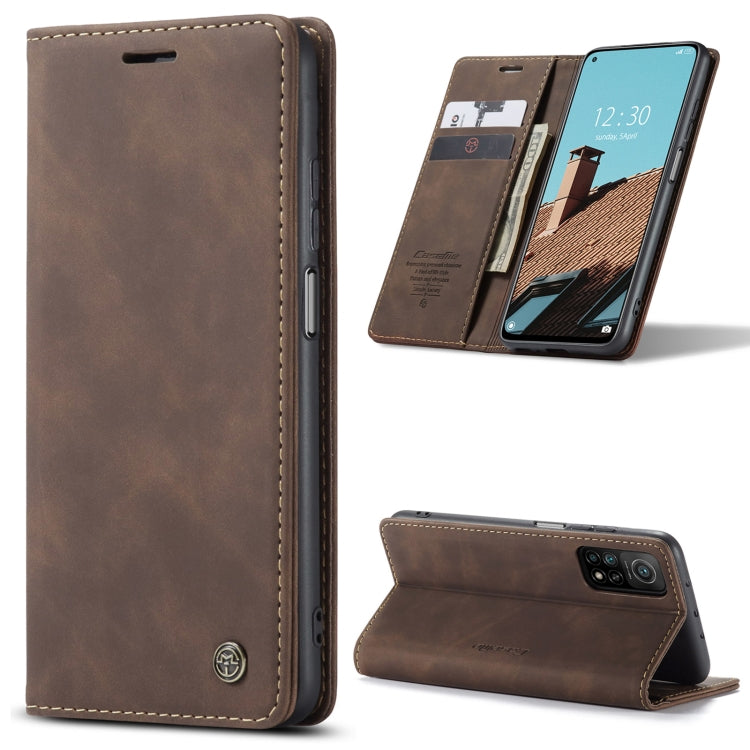 For Xiaomi Mi 10T 5G / 10T Pro 5G CaseMe-013 Multifunctional Retro Frosted Horizontal Flip Leather Case with Card Slot & Holder & Wallet(Coffee) - free shipping - PMC Jewellery - Order now!