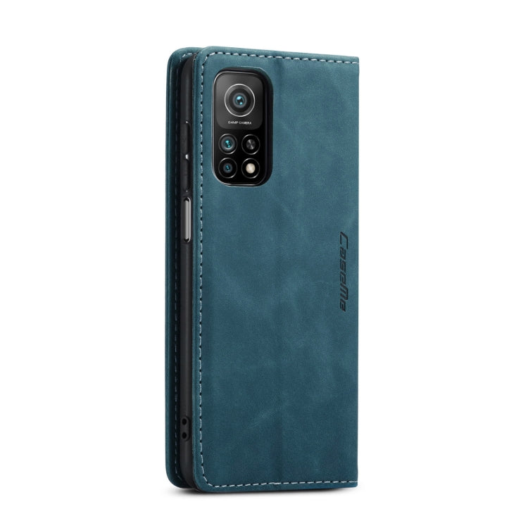 For Xiaomi Mi 10T 5G / 10T Pro 5G CaseMe-013 Multifunctional Retro Frosted Horizontal Flip Leather Case with Card Slot & Holder & Wallet(Blue)