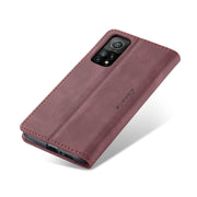 For Xiaomi Mi 10T 5G / 10T Pro 5G CaseMe-013 Multifunctional Retro Frosted Horizontal Flip Leather Case with Card Slot & Holder & Wallet(Wine Red)